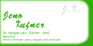 jeno kufner business card