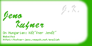 jeno kufner business card
